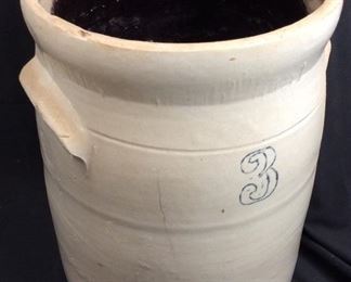 VINTAGE 3 GALLON 2 HANDLE CROCK