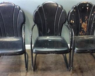 3 VINTAGE METAL PATIO CHAIRS