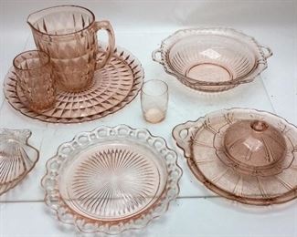 VINTAGE PINK DEPRESSION GLASS