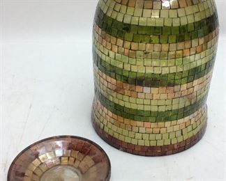VTG. MOSAIC CANDLE HOLDER