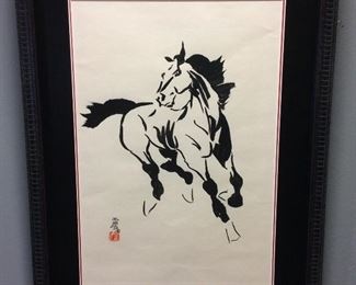 PAT RADER JAPANESE INK HORSE PAINTING