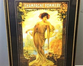 LARGE RETRO CHAMPAGNE POMMERY PRINT WALL ART