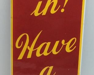 1950’S COCA COLA PORCELAIN DISPLAY SIGN,