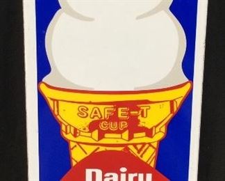 VTG. DAIRY QUEEN PORCELAIN SIGN, 13’’H