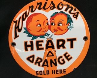1950’S HARRISON’S HEART ORANGE DRINK SIGN