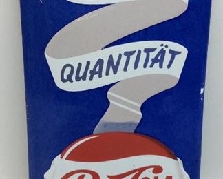 RARE GERMAN PEPSI COLA PORCELAIN SIGN