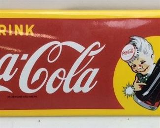 VTG. COCA COLA DUTCH PORCELAIN SIGN,