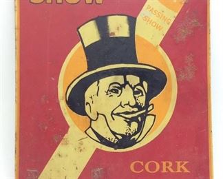 1930’S PASSING SHOW CIGARETTE TIN SIGN