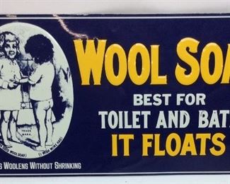 REPRO. WOOL SOAP EMBOSSED SIGN,