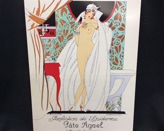 NEW ART DECO RISQUE PATE AGNEL METAL SIGN