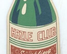 VTG. HAZLE CLUB GINGER ALE CARDBOARD ADVERTISING