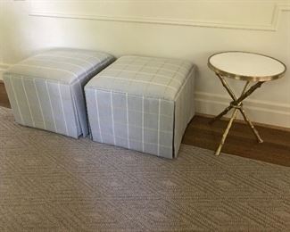 Restoration Hardware marble top with brass twig base table.