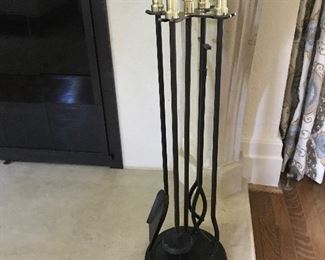The Fireplace Place custom iron and brass tools.