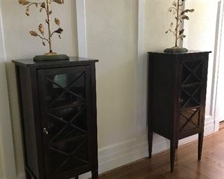 Monticello Furniture Collection cherrywood curio cabinets.