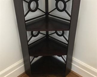 Monticello Furniture Collection cherrywood corner shelf.