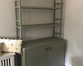 Made Goods NYC linen covered and hand painted etagere (2 of 2).