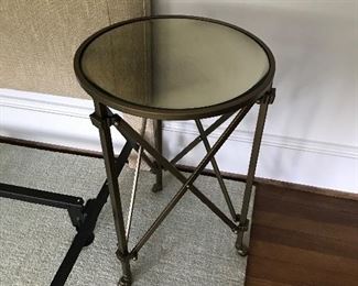 Ballard Design mirror and metal side table (1 of 4).