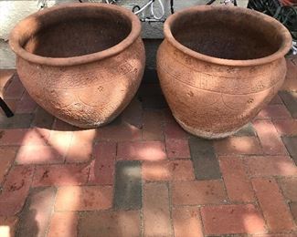 Large terra cotta pots.