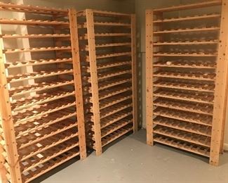 Wine Enthusiast Swedish wooden wine rack system. 126 bottle capacity. 3 total.