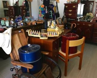 Vintage wheelchair
Hat boxes