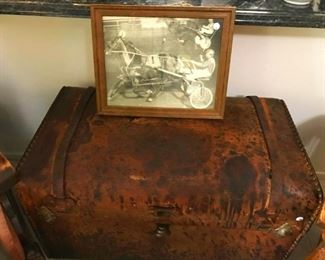 Vintage leather trunk