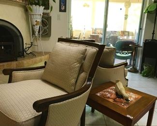 Side chairs
Mid century modern side tables