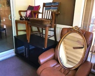 TV stand
Recliner with foot stool