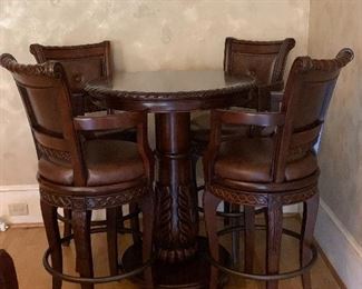 Pub table and four chairs