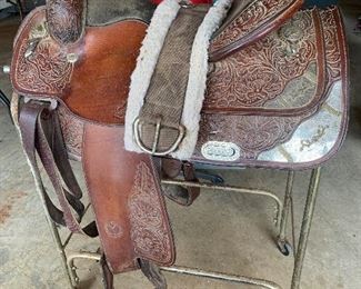Circle Y Western saddle silver trim