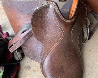 Brown saddle seat training saddle