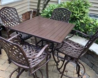 Patio High Top Table and 4 Chairs