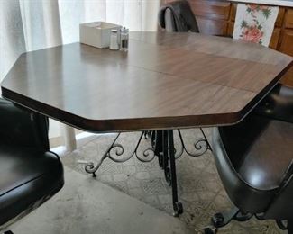 vintage wood grain laminate dining table