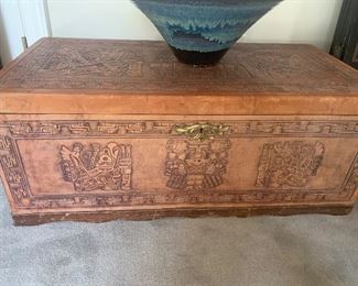 hand tooled leather trunk (there are 2 for sale)
