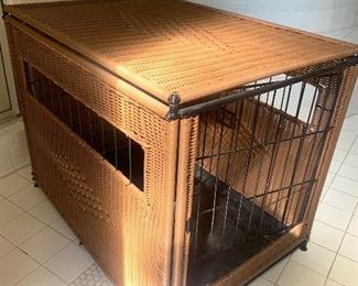 Rattan dog crate