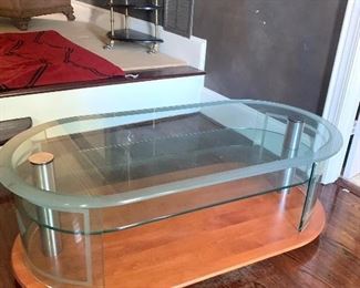 retro Art Deco style glass coffee table