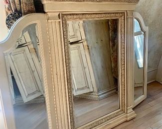 Dresser top tri-fold mirror by Pulaski