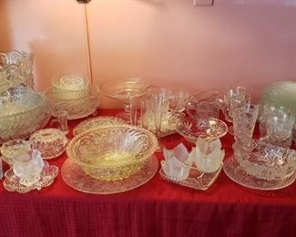 Vast assortment of cut and pressed glass