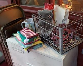 Old crates and wired baskets