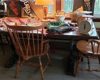 Country Dining Set with 2 chairs and bench