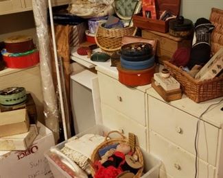 Lots of buttons, material and lace