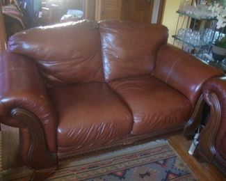Matching leather love seat