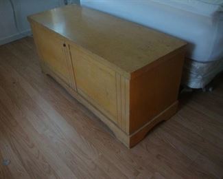Cedar chest with blond finish