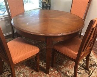 fabulous kitchen round table with accent rug 