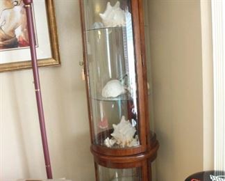 Cyclinder Curio/Display Cabinet-his item will be listed in an online auction prior to the sale. Here is a link for the auction https://www.estatesales.net/CA/Yuba-City/95991/2634222 If those items do not sell they will be included in this sale 