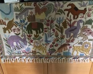 Colorful needlework wall hanging