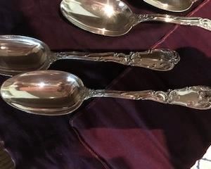 Sterling spoons part of large flatware service