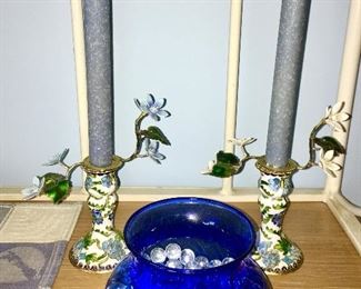 Candle sticks, decorative vase