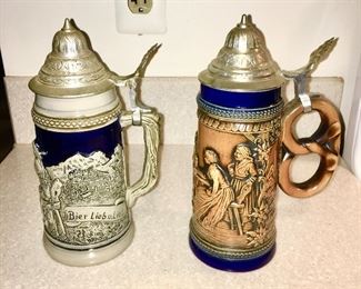2 collectible German beer steins