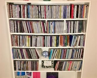 Close up of CD's, decorative collectibles