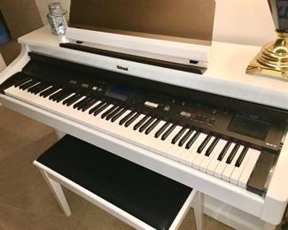 Roland digital piano,  Model Number is 
KR-577 Digital Intelligent piano.  The tag lists the model as ”KR577PW.  The serial number is Z091229. 